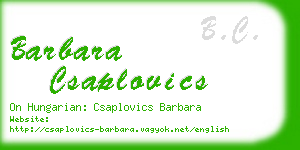 barbara csaplovics business card